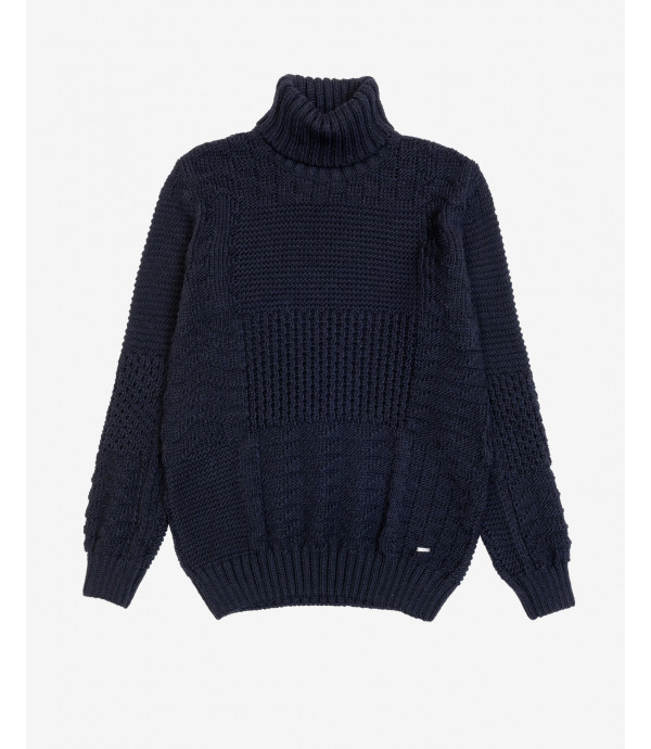 Patchwork turtlenwck sweater