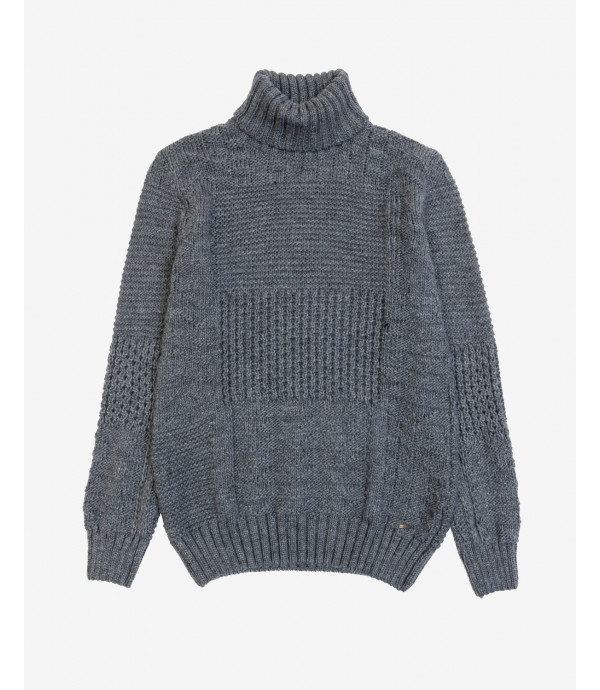 Patchwork turtlenwck sweater