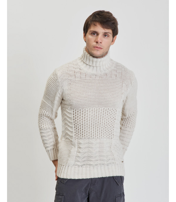 Patchwork turtlenwck sweater