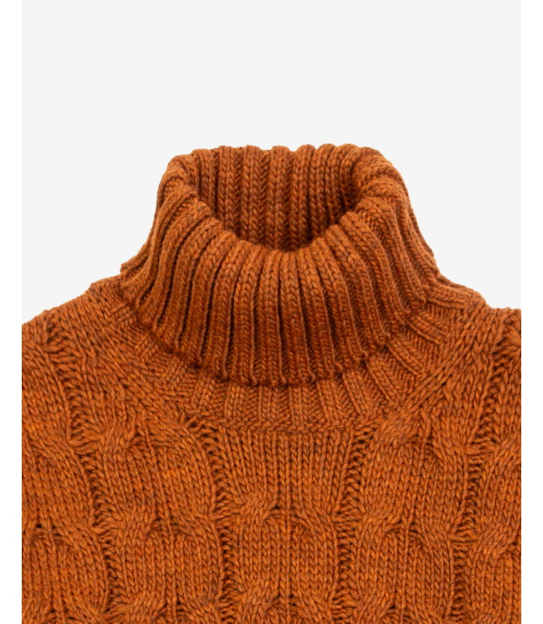 Cableknit turtleneck sweater