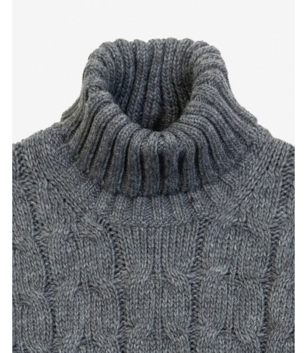 Cableknit turtleneck sweater
