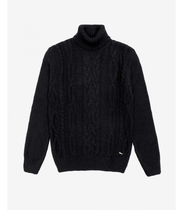 Cableknit turtleneck sweater