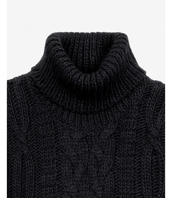 Cableknit turtleneck sweater