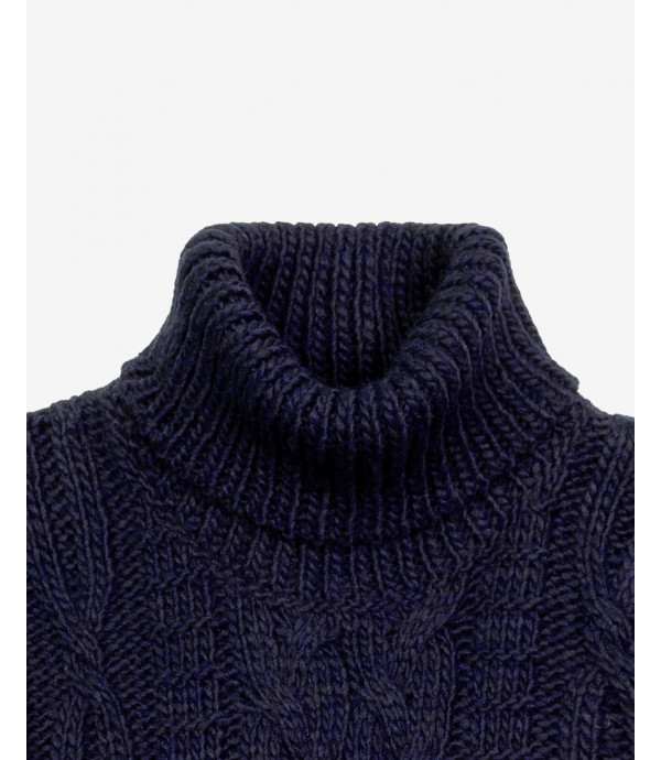 Cableknit turtleneck sweater