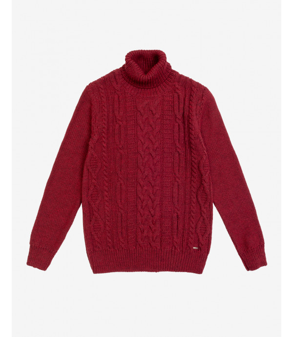 Cableknit turtleneck sweater