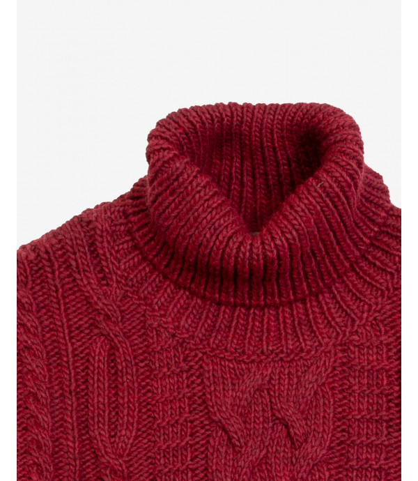 Cableknit turtleneck sweater