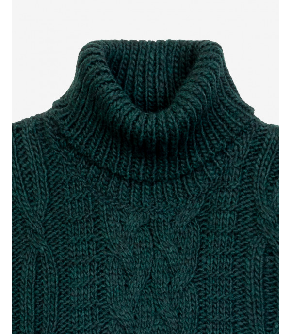 Cableknit turtleneck sweater