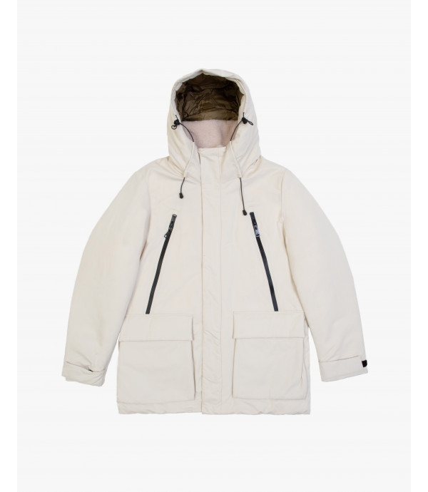 Padded parka jacket with pockets and zip