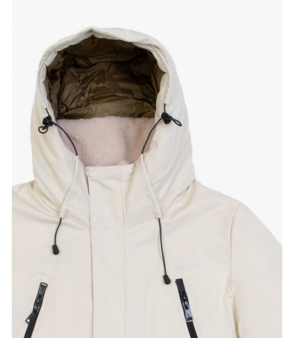 Padded parka jacket with pockets and zip