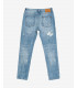 BRUCE regular fit jeans with rips&repairs and paint droplets