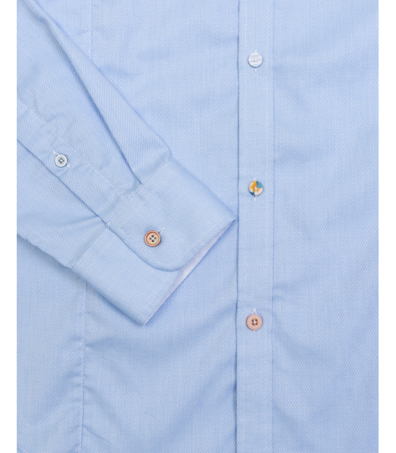Different buttons mandarin shirt with chest pocket