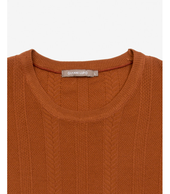 Textured knitted T-shirt