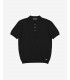 Textured knitted polo shirt