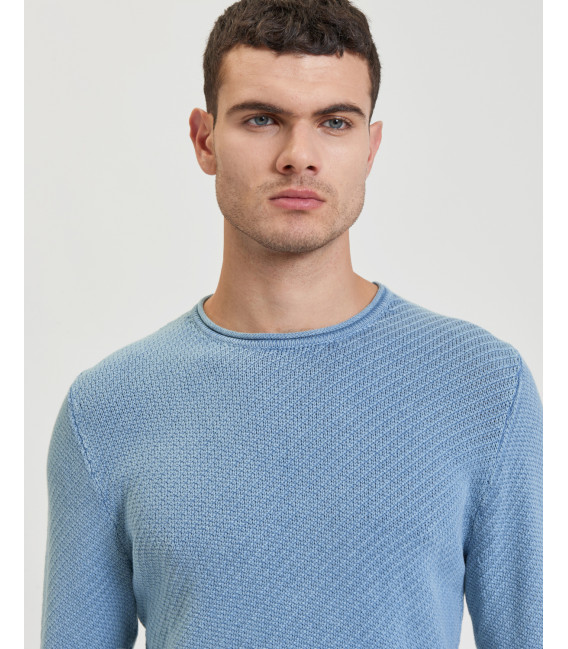 Textured cotton sweater