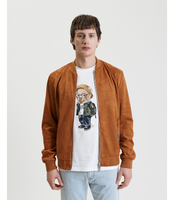More about Faux-suede bomber jacket