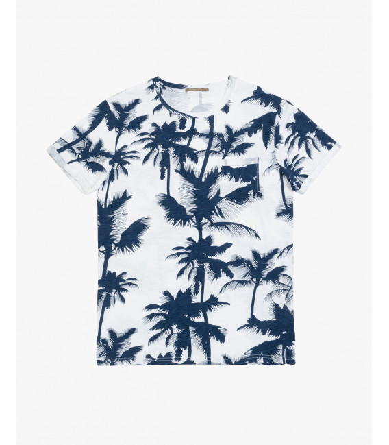 Palms print t-shirt with pocket