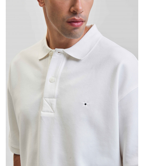 Oversize polo shirt with emboidery