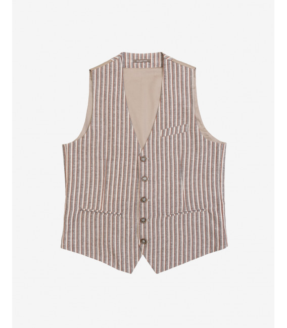 Striped waistcoat in linen blend