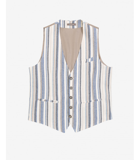Striped cotton waistcoat