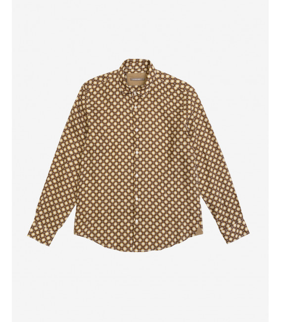 Geometrical patterned linen shirt
