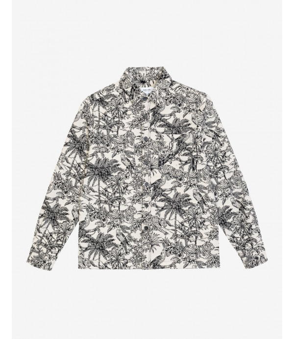 More about Tropical motif embroidered overshirt