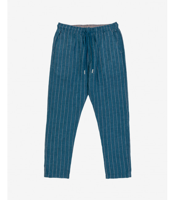 Pantaloni LEONARD regular fit in lino a righe