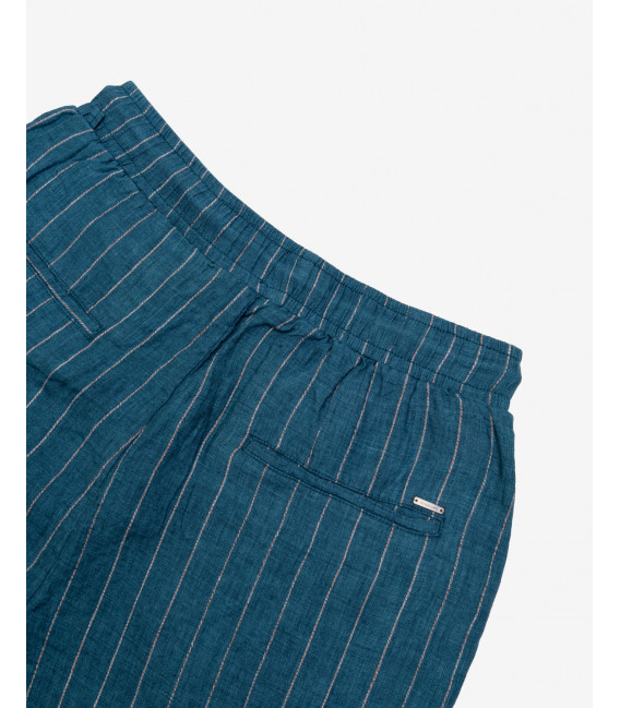 LEONARD striped linen regular fit trousers