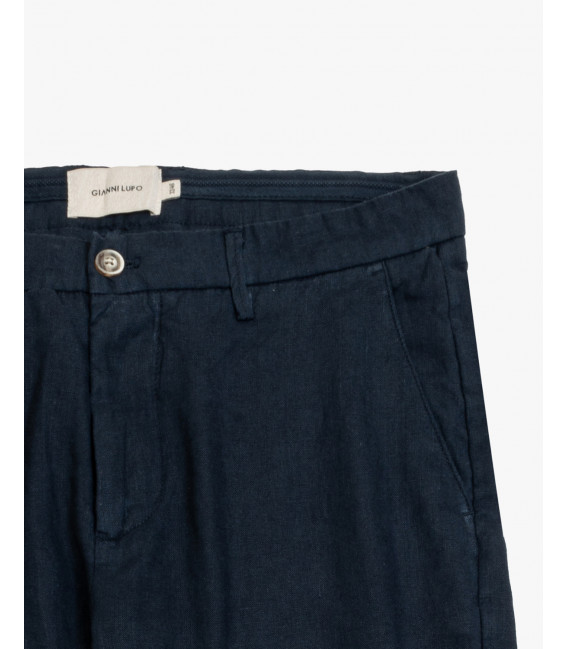 Pantaloni slim fit in lino