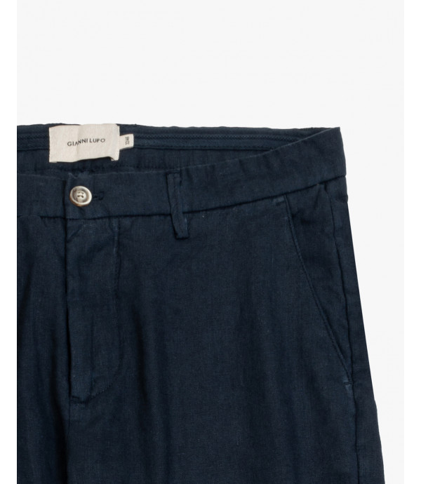 Pantaloni slim fit in lino