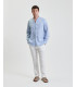 Mandarin collar linen shirt