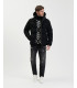 MIKE95 carrot cropped jeans with rips in black
