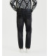 MIKE95 carrot cropped jeans with rips in black