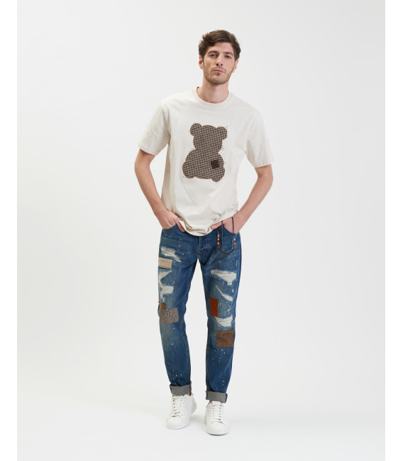 Jeans BRUCE regular fit con strappi e patch