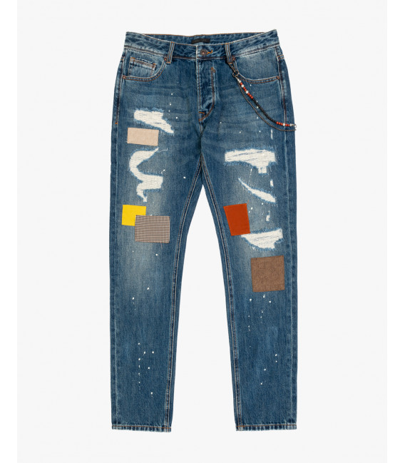 Jeans BRUCE regular fit con strappi e patch
