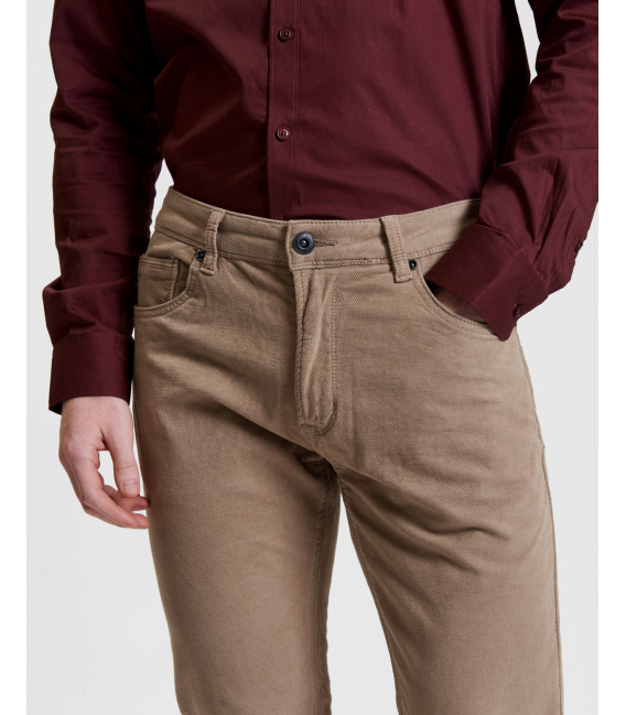 Chinos regular fit morbidi in velluto