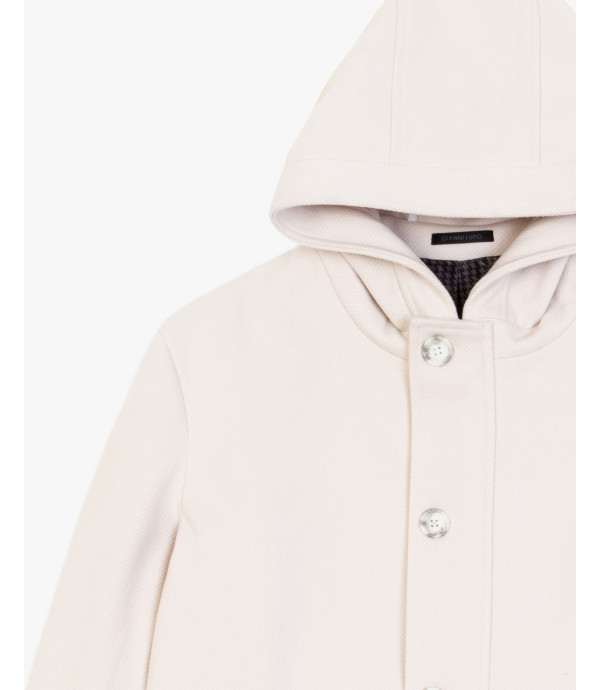 Wool blend long parka