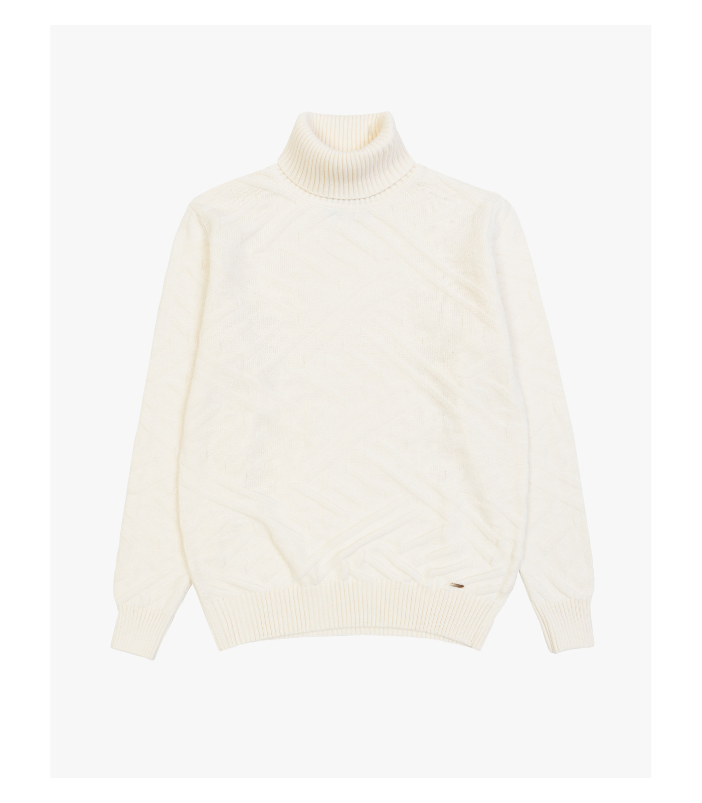 Geometric woven pattern turtleneck sweater Gianni Lupo