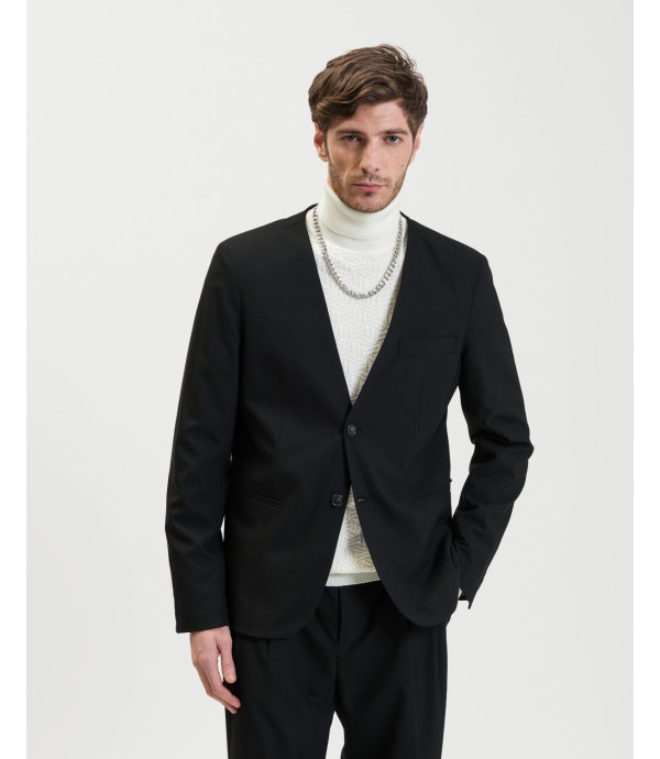 No revers collar blazer