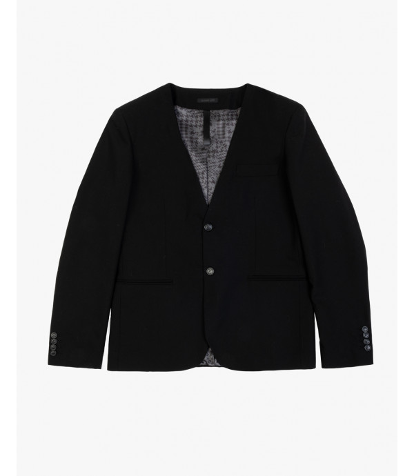 No revers collar blazer