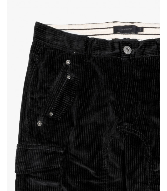 Pantaloni cargo slim fit in velluto a coste