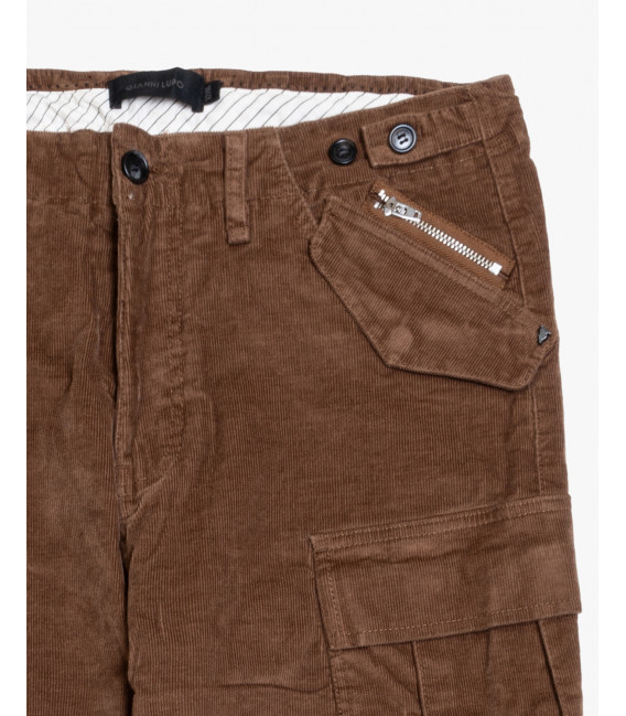 Pantaloni cargo relax fit in velluto a coste