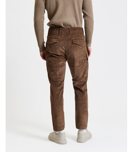 Pantaloni cargo relax fit in velluto a coste