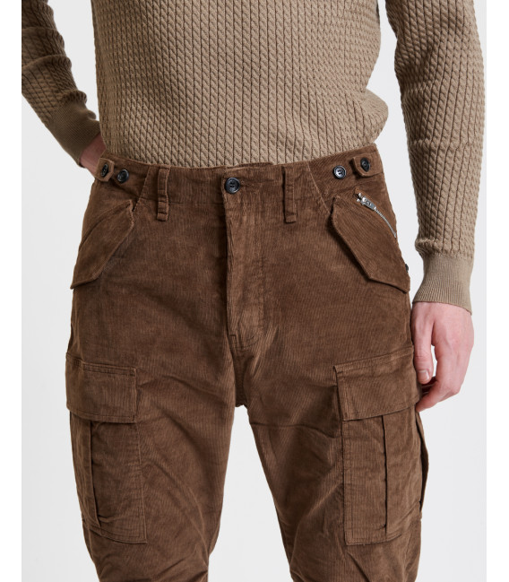 Pantaloni cargo relax fit in velluto a coste