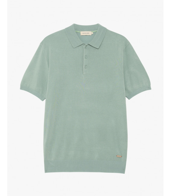 Muscle fit knitted polo shirt