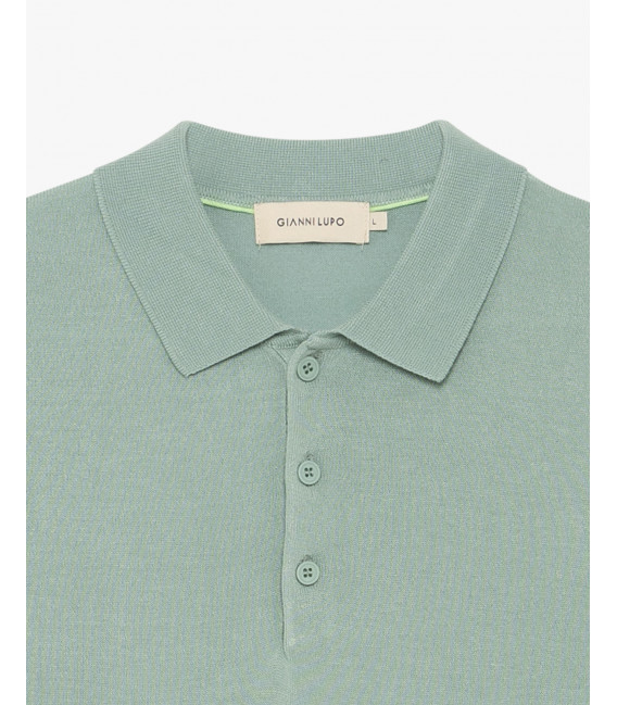 Muscle fit knitted polo shirt