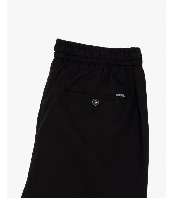 Wide leg drawstring trousers with double pleats