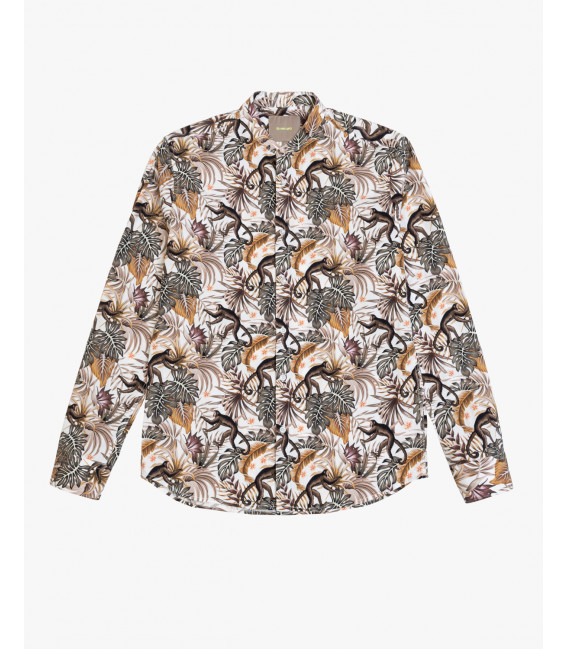 Printed mandarin shirt