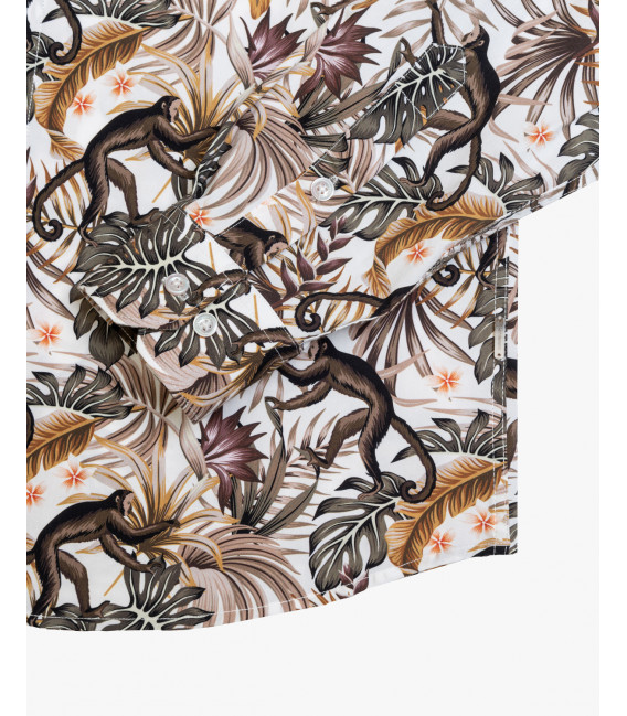 Printed mandarin shirt