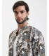 Printed mandarin shirt
