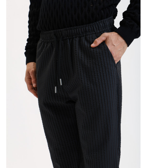Pantaloni con laccio a righe carrot fit
